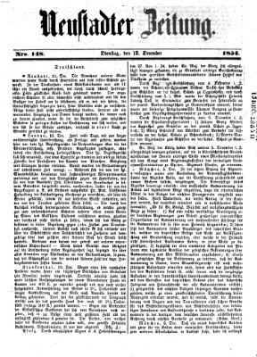 Neustadter Zeitung Dienstag 12. Dezember 1854