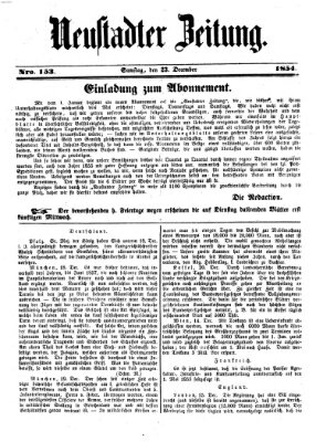 Neustadter Zeitung Samstag 23. Dezember 1854