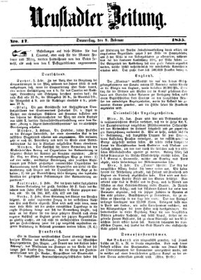 Neustadter Zeitung Donnerstag 8. Februar 1855