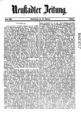 Neustadter Zeitung Donnerstag 15. Februar 1855