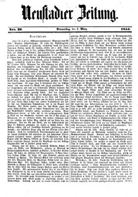 Neustadter Zeitung Donnerstag 1. März 1855