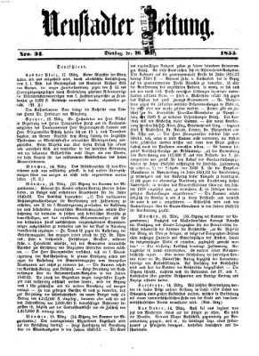 Neustadter Zeitung Dienstag 20. März 1855