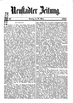 Neustadter Zeitung Dienstag 27. März 1855