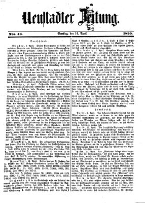 Neustadter Zeitung Samstag 14. April 1855