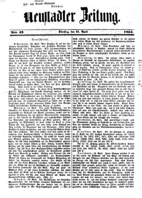 Neustadter Zeitung Dienstag 24. April 1855