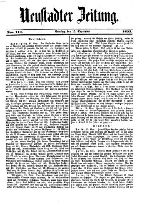 Neustadter Zeitung Samstag 15. September 1855