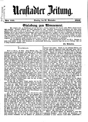 Neustadter Zeitung Dienstag 25. September 1855