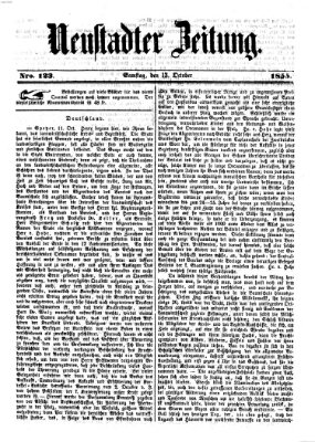 Neustadter Zeitung Samstag 13. Oktober 1855