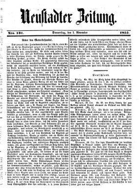 Neustadter Zeitung Donnerstag 1. November 1855