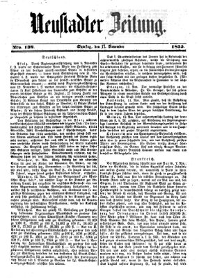 Neustadter Zeitung Samstag 17. November 1855