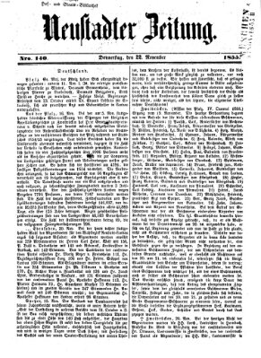 Neustadter Zeitung Donnerstag 22. November 1855