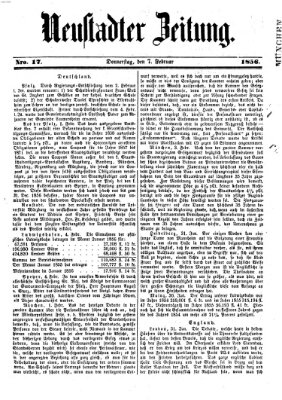 Neustadter Zeitung Donnerstag 7. Februar 1856