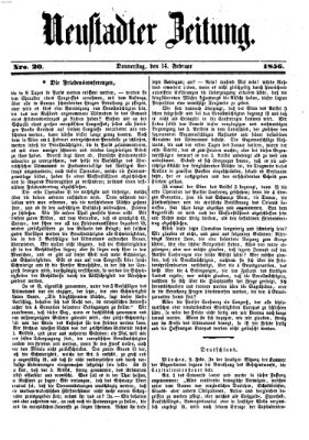 Neustadter Zeitung Donnerstag 14. Februar 1856