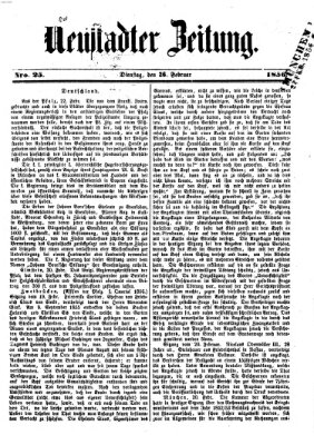 Neustadter Zeitung Dienstag 26. Februar 1856