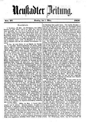 Neustadter Zeitung Samstag 1. März 1856