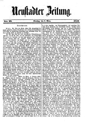 Neustadter Zeitung Dienstag 4. März 1856