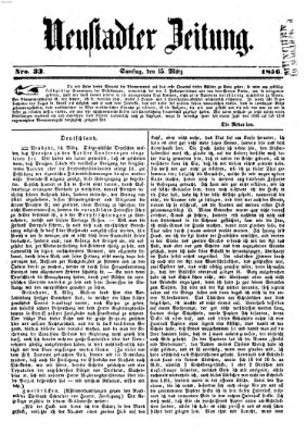 Neustadter Zeitung Samstag 15. März 1856