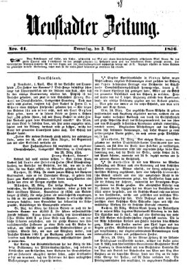 Neustadter Zeitung Donnerstag 3. April 1856