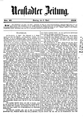 Neustadter Zeitung Samstag 5. April 1856