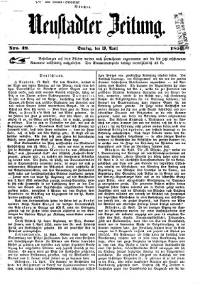 Neustadter Zeitung Samstag 19. April 1856