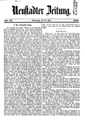 Neustadter Zeitung Donnerstag 12. Juni 1856