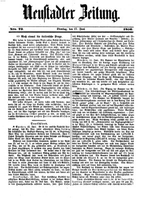 Neustadter Zeitung Dienstag 17. Juni 1856