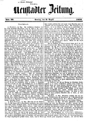 Neustadter Zeitung Samstag 16. August 1856