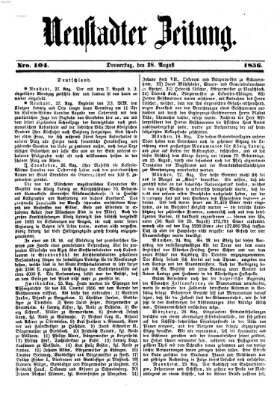 Neustadter Zeitung Donnerstag 28. August 1856