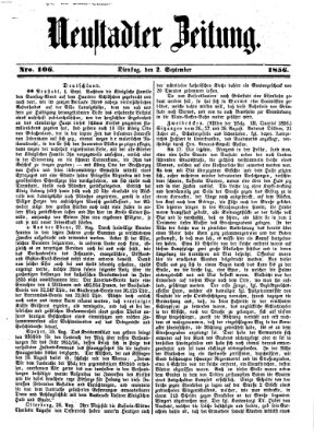 Neustadter Zeitung Dienstag 2. September 1856