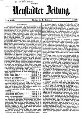 Neustadter Zeitung Dienstag 9. September 1856