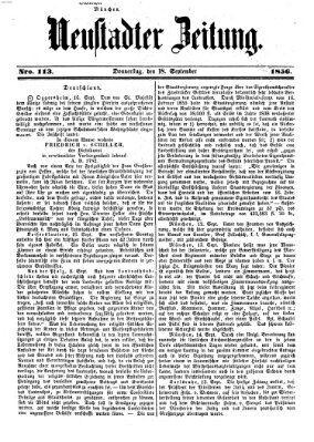 Neustadter Zeitung Donnerstag 18. September 1856