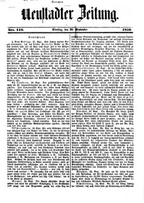 Neustadter Zeitung Dienstag 30. September 1856