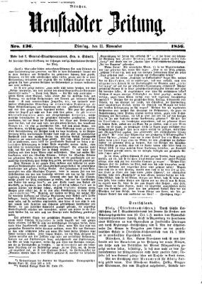 Neustadter Zeitung Dienstag 11. November 1856