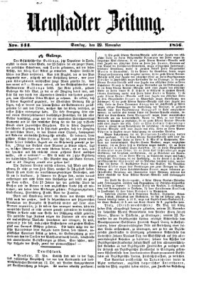 Neustadter Zeitung Samstag 29. November 1856