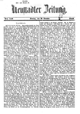 Neustadter Zeitung Dienstag 30. Dezember 1856