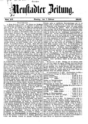 Neustadter Zeitung Samstag 7. Februar 1857