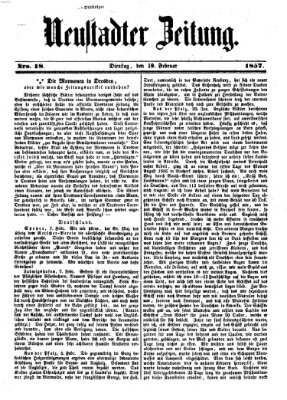 Neustadter Zeitung Dienstag 10. Februar 1857