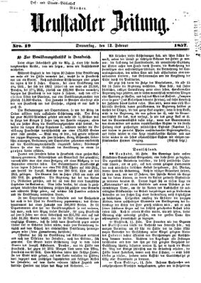 Neustadter Zeitung Donnerstag 12. Februar 1857