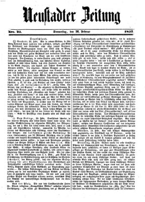 Neustadter Zeitung Donnerstag 26. Februar 1857