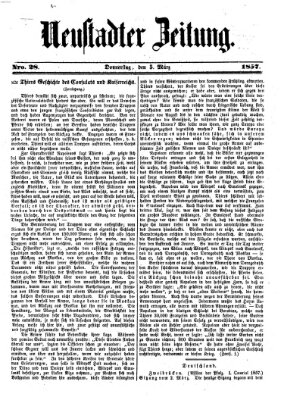 Neustadter Zeitung Donnerstag 5. März 1857