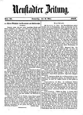 Neustadter Zeitung Donnerstag 12. März 1857