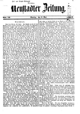 Neustadter Zeitung Samstag 2. Mai 1857