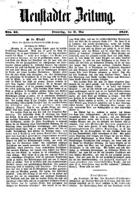 Neustadter Zeitung Donnerstag 21. Mai 1857