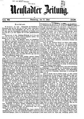 Neustadter Zeitung Donnerstag 11. Juni 1857