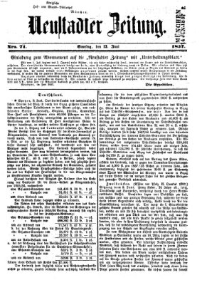 Neustadter Zeitung Samstag 13. Juni 1857