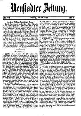 Neustadter Zeitung Samstag 20. Juni 1857