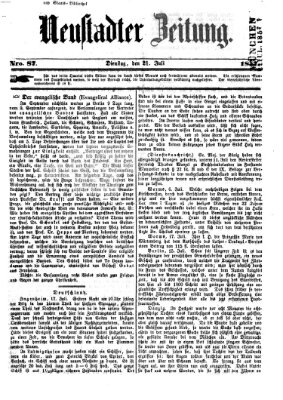 Neustadter Zeitung Dienstag 21. Juli 1857