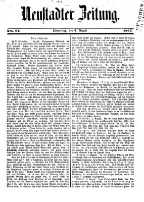 Neustadter Zeitung Donnerstag 6. August 1857