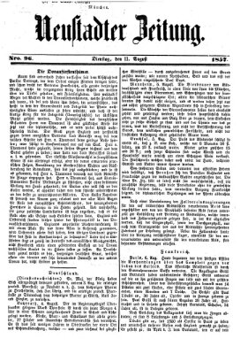 Neustadter Zeitung Dienstag 11. August 1857