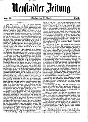 Neustadter Zeitung Dienstag 18. August 1857